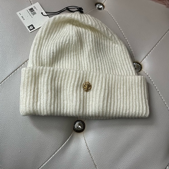 Anne Klein Fisherman Ribbed Cuffed Quartz Ivory Hat O/S - Picture 5 of 11